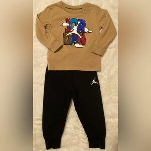Jordan Kids Tan and Black Matching Set